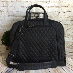 Brookstone Black Quilted Laptop Brief